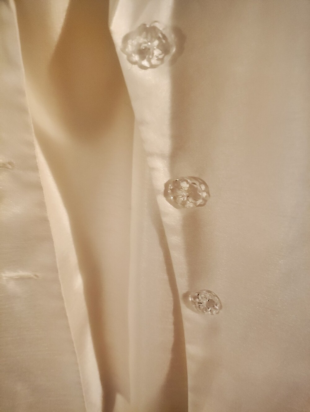 Suit Studio Satin Ivory Blazer with Decorative Buttons - Picture 5 of 6